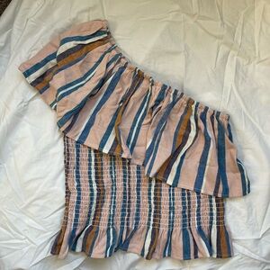 american eagle one shoulder ruffle top